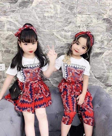 Bộ váy thổ cẩm cho bé gái + tu ban