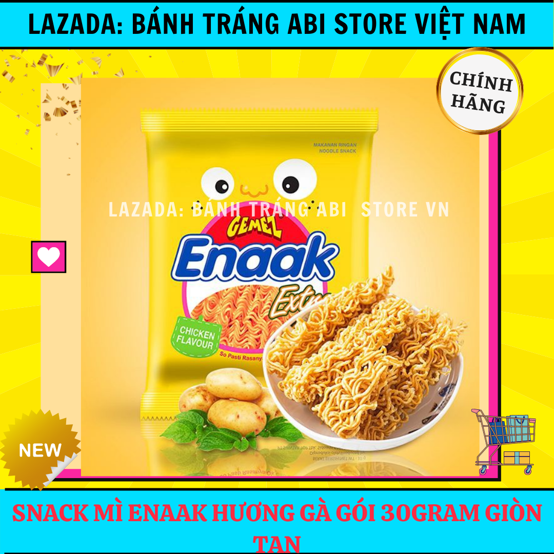[ĂN VẶT NGON] SNACK MÌ HƯƠNG GÀ TRẺ EM ENAAK 2 LOẠI EXTRA VÀ BBQ