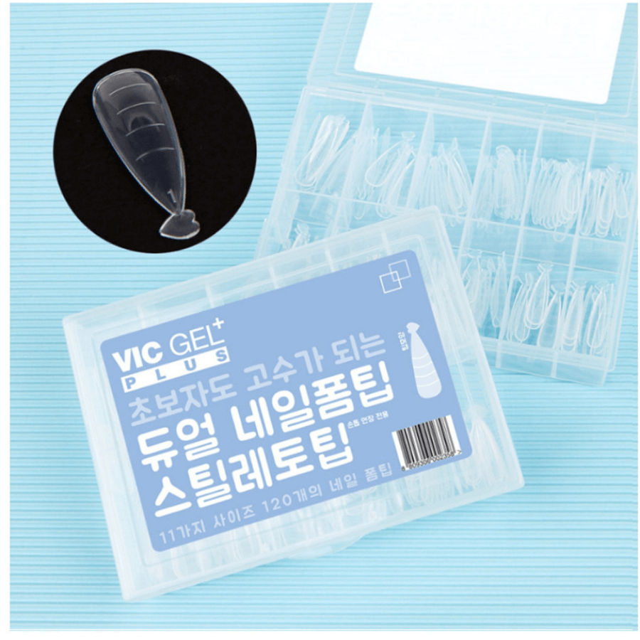 Móng úp gel gôm Vic Gel Plus Hàn quốc tạo form móng nối dài móng 12 size 120 móng