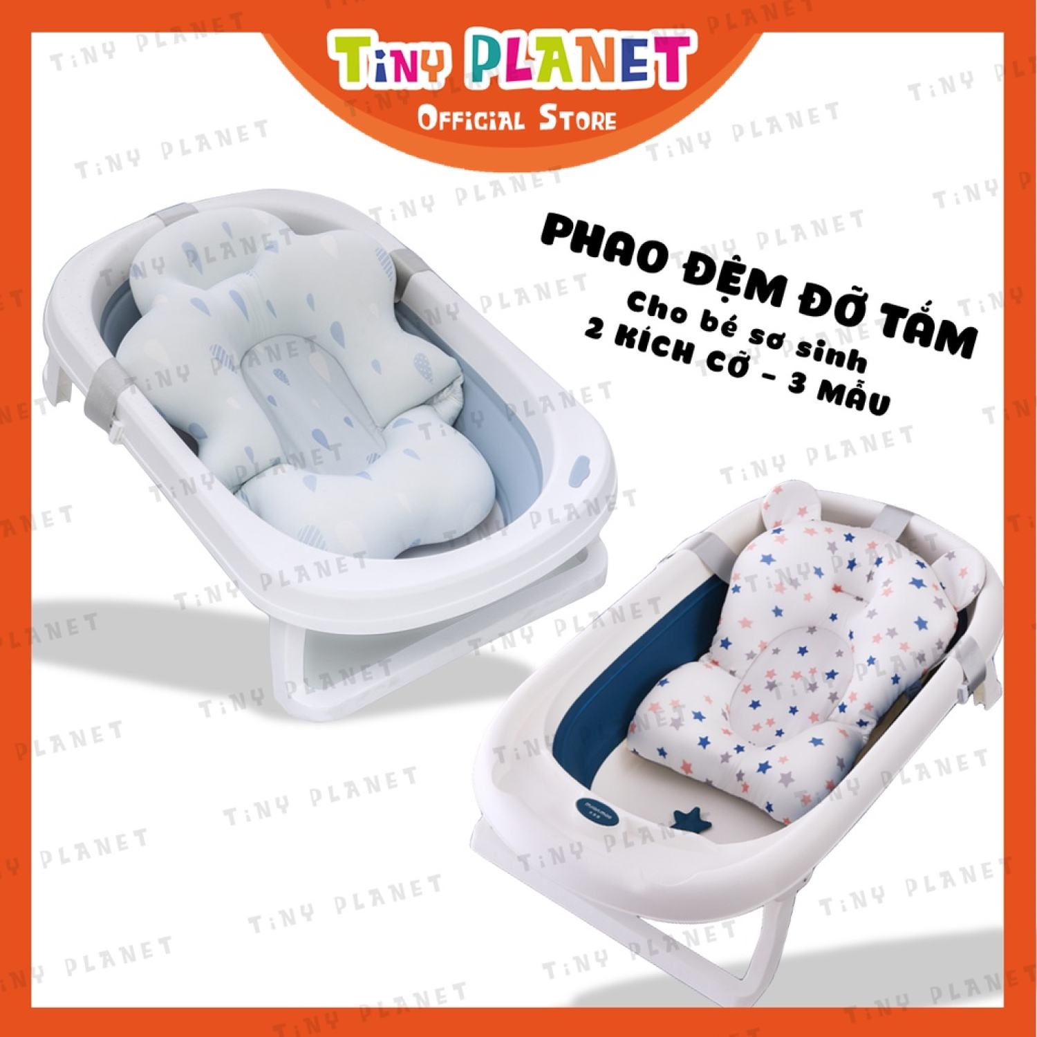 [2 KÍCH CỠ] Phao tắm đệm tắm sơ sinh cho bé hình sao Tiny Planet