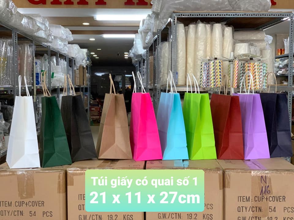 [HCM]25 Túi giấy có quai số 1 (21 X 11 X 27)