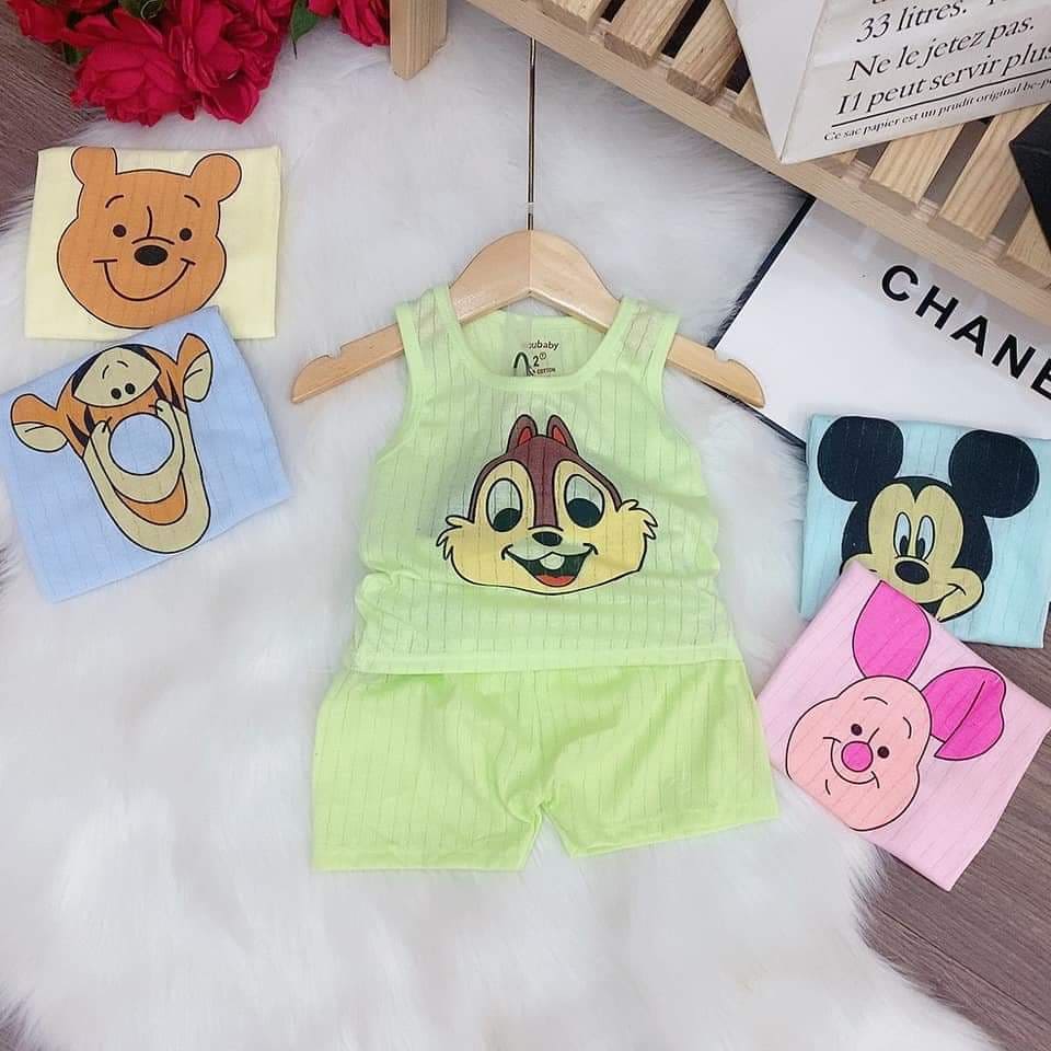 combo 4 bộ ba lỗ vải cotton giấy cho bé 4-12kg