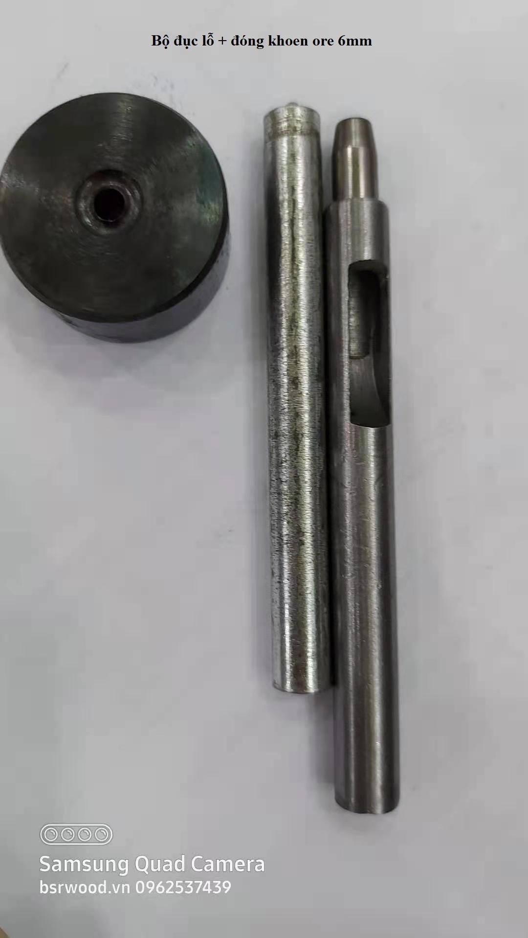 Combo cây bộ đục lỗ + cây đóng khoen ore 6mm + đế đóng khoen + 100 cái khoen ore 6mm bằng sắt