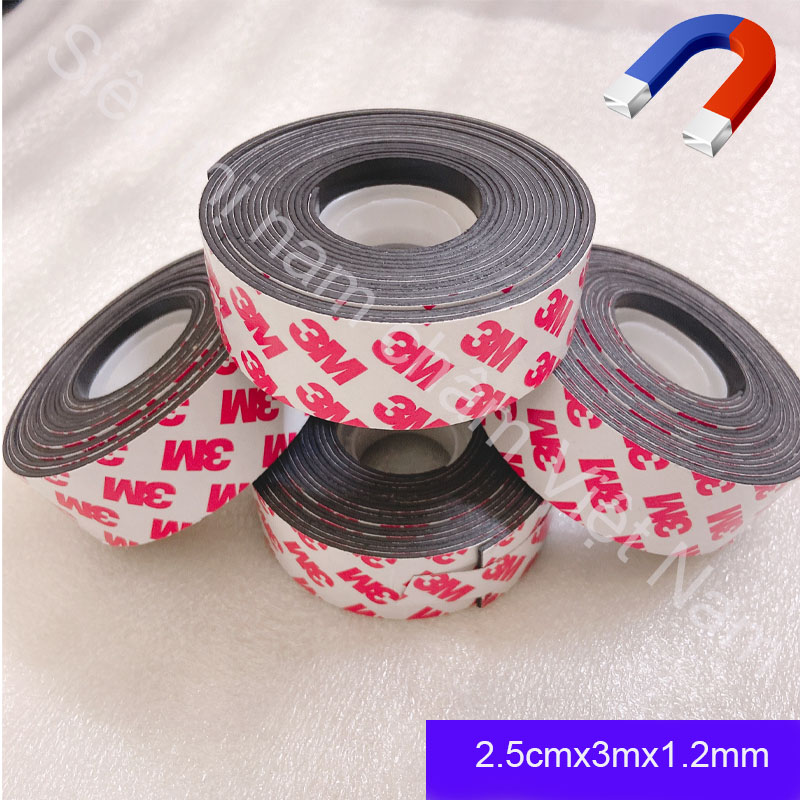Nam châm dẻo Keo 3M cuộn 2.5cm X 3m X 1.2mm