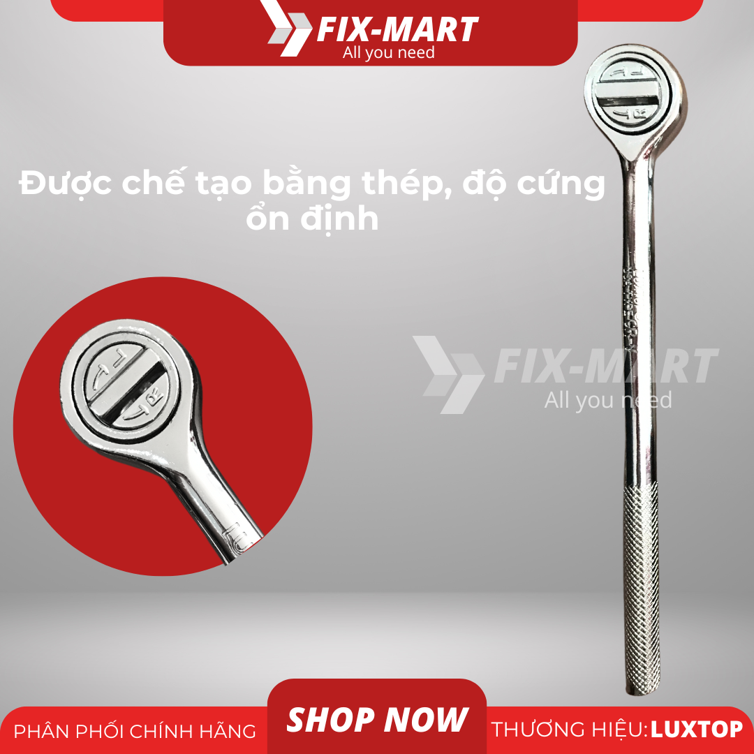 Cần siết tự động 1/2 có đảo chiều đầu tròn Luxtop