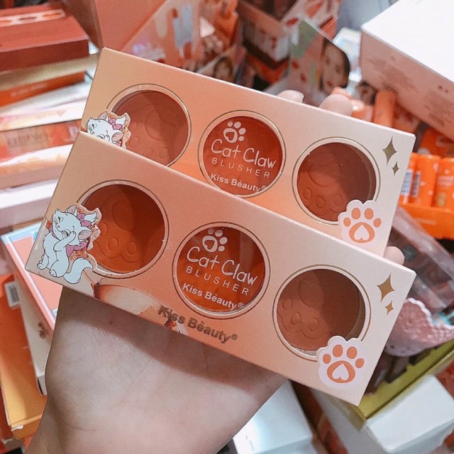 PHẤN MÁ HỒNG HÌNH CHÂN MÈO