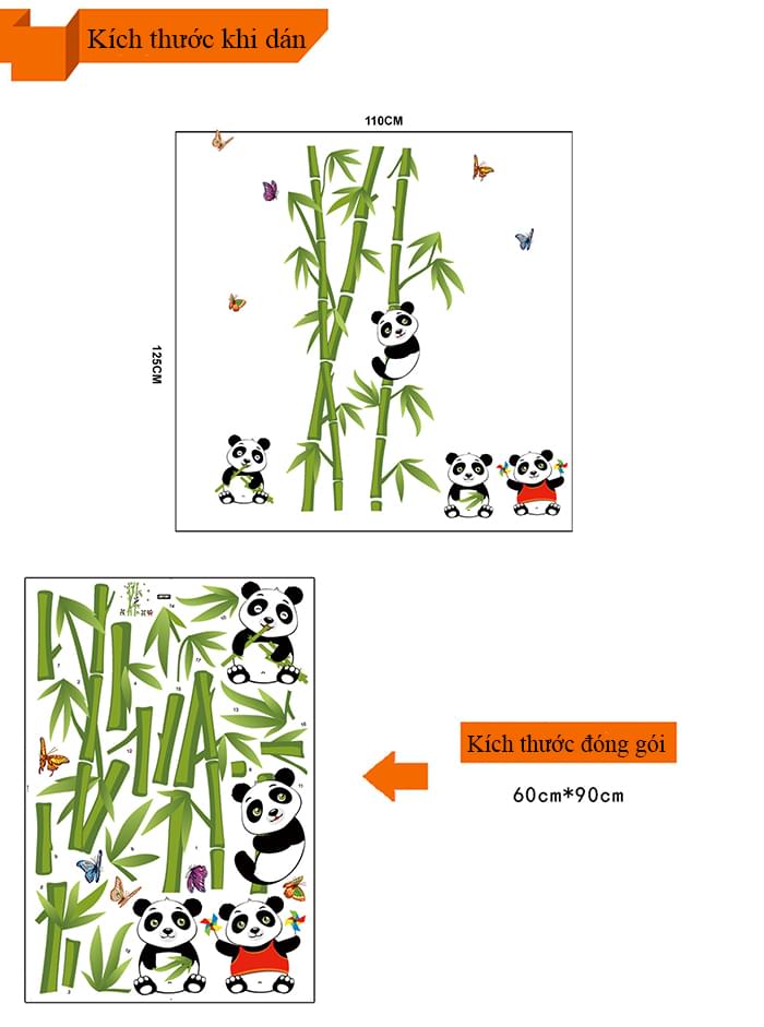 [HCM]DECAL DÁN TƯỜNG GẤU TRÚC