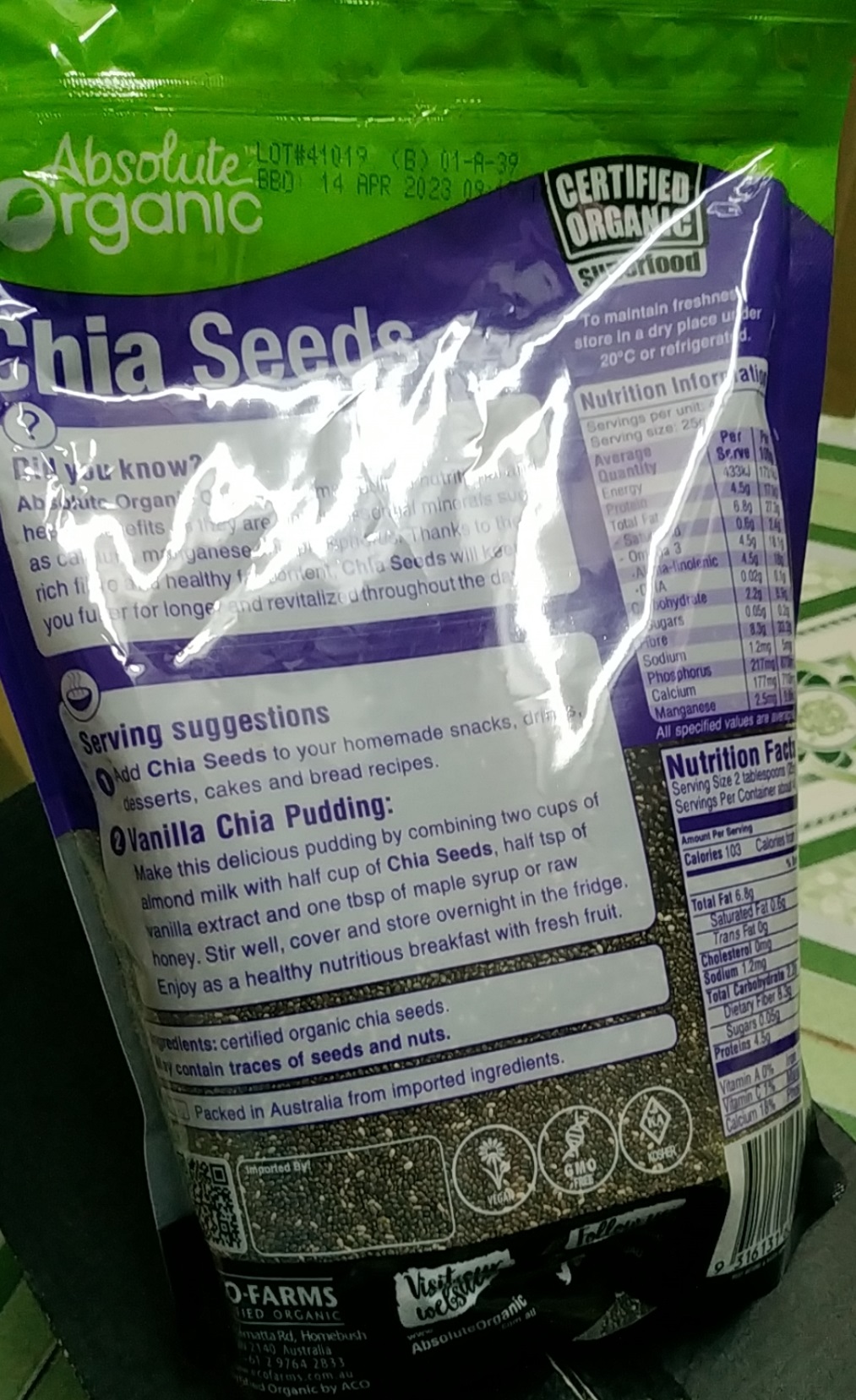 Hạt chia - gói 1kg - hàng chuẩn Úc