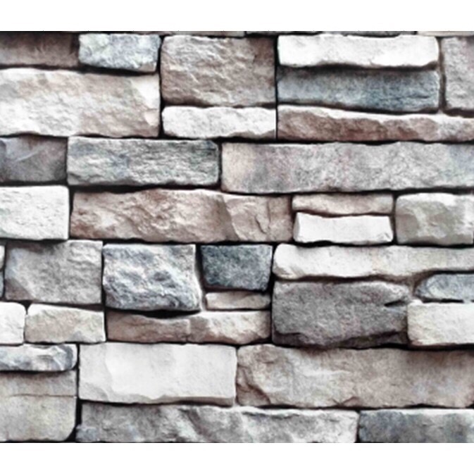 45cm x 5m Dài Giấy Dán Tường PVC ( có sẵn keo ) - Đá 3D Tông Lợt ST006