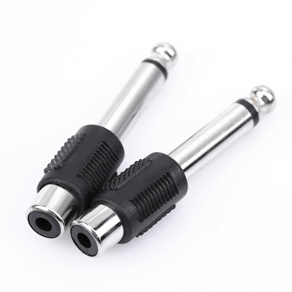 Jack chuyển 6 ly ra hoa sen - Jack chuyển 6.35mm (6 ly) ra AV (RCA), Jack mạ chống nhiễu