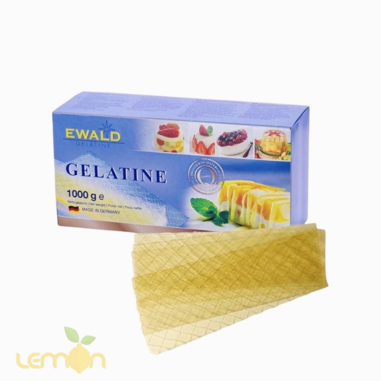 Combo 20 Lá Gelatine Ewald Đức làm đông bánh kẹo, thạch, nấu chè, panna cotta