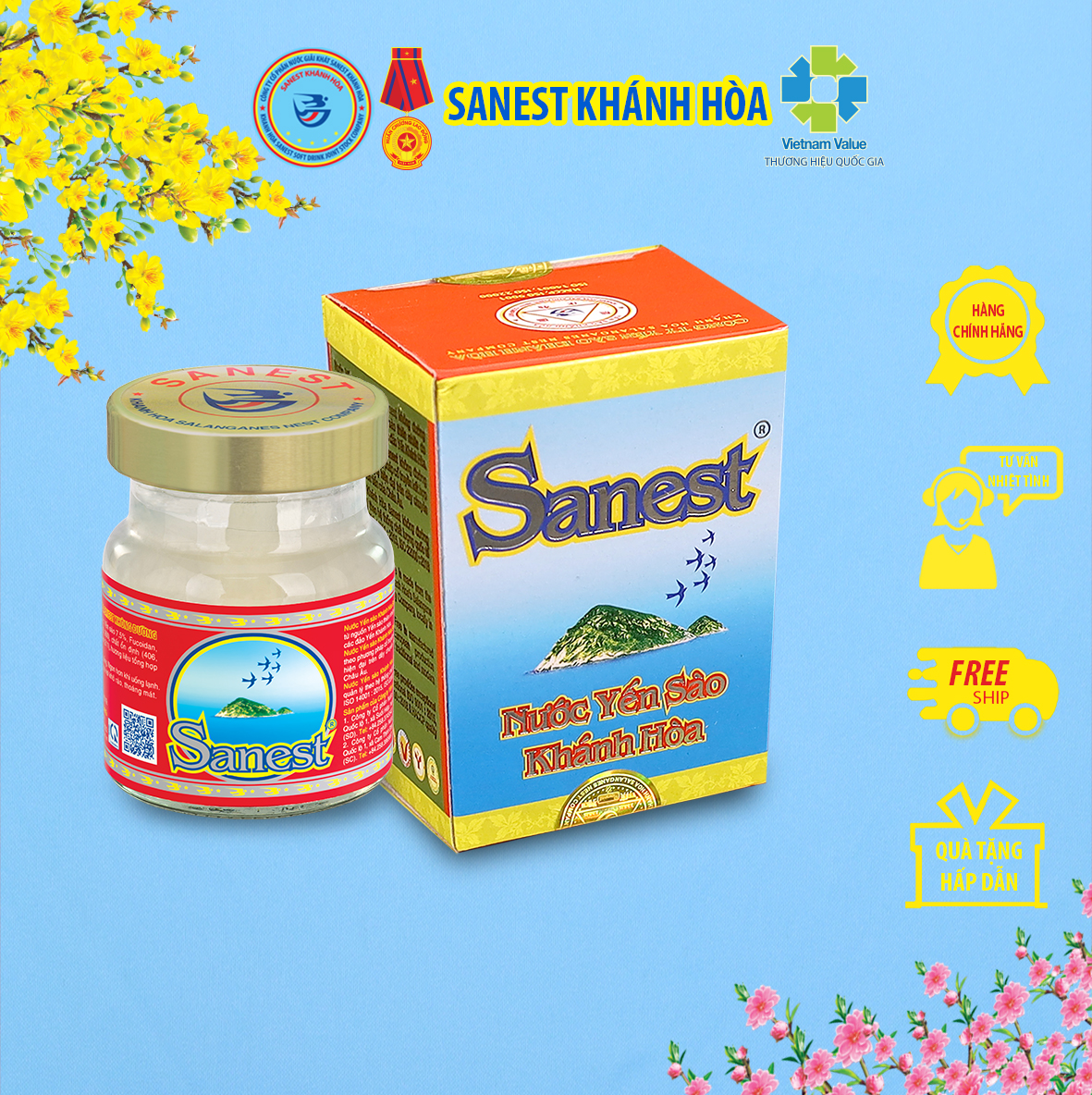 Nước Yến sào Khánh Hòa Sanest - Lọ 70ml