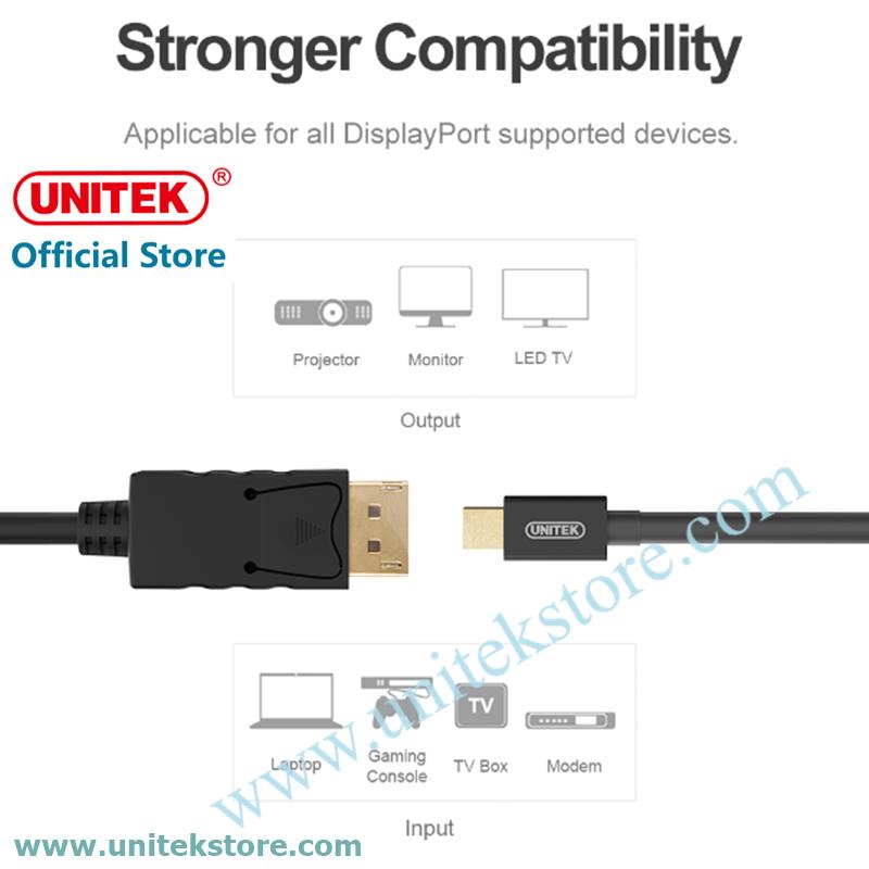 [UNITEK STORE] CÁP CHUYỂN MINI DISPLAYPORT SANG DISPLAYPORT DÀI 2M UNITEK (Y-C 611)