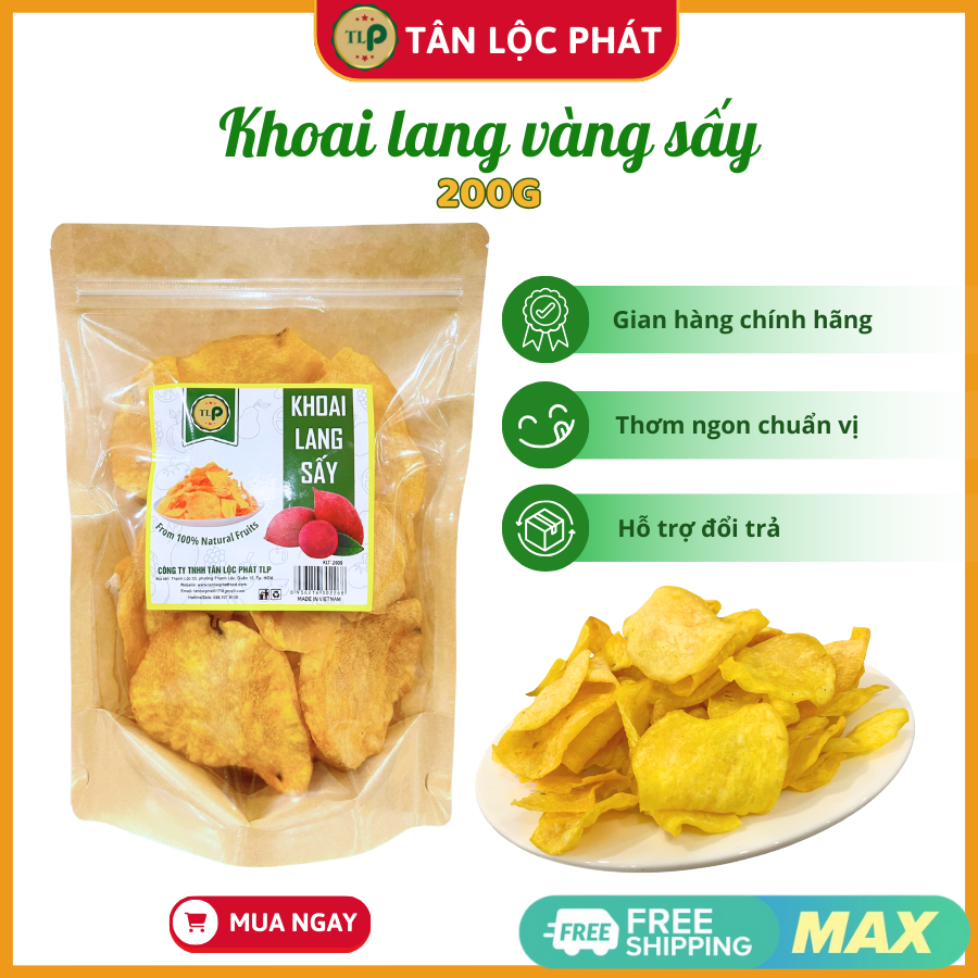 KHOAI LANG VÀNG SẤY MẬT ONG TÂN LỘC PHÁT BỊCH 200G