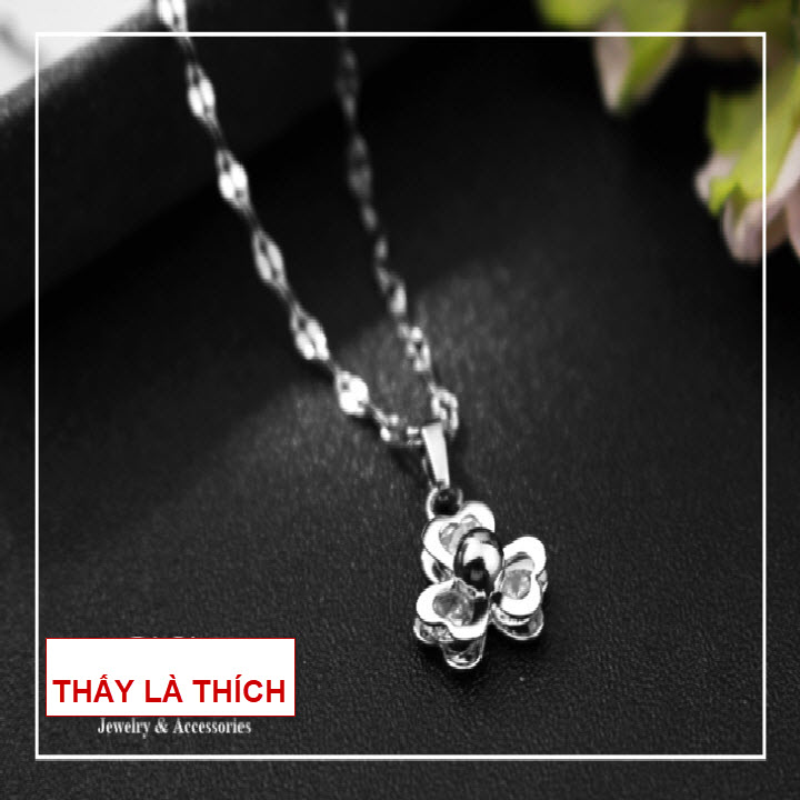 Women necklaces stainless steel saw is like type grass 3 leaves and 1 marbles ở mid-commitment 1 Đổi 1 if Hoen, rust