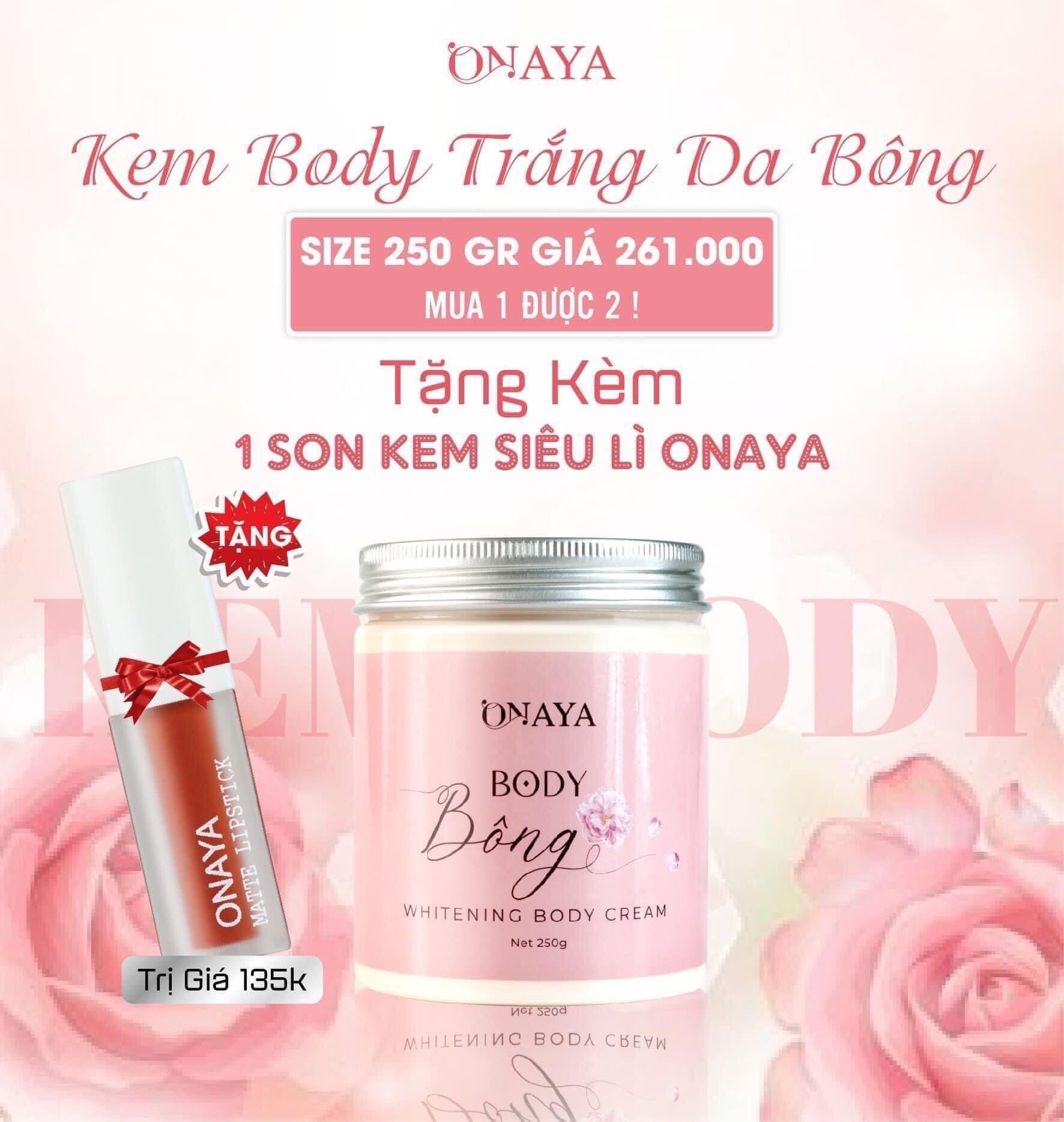 Kem Body Bông ONAYA Dưỡng Trắng Da