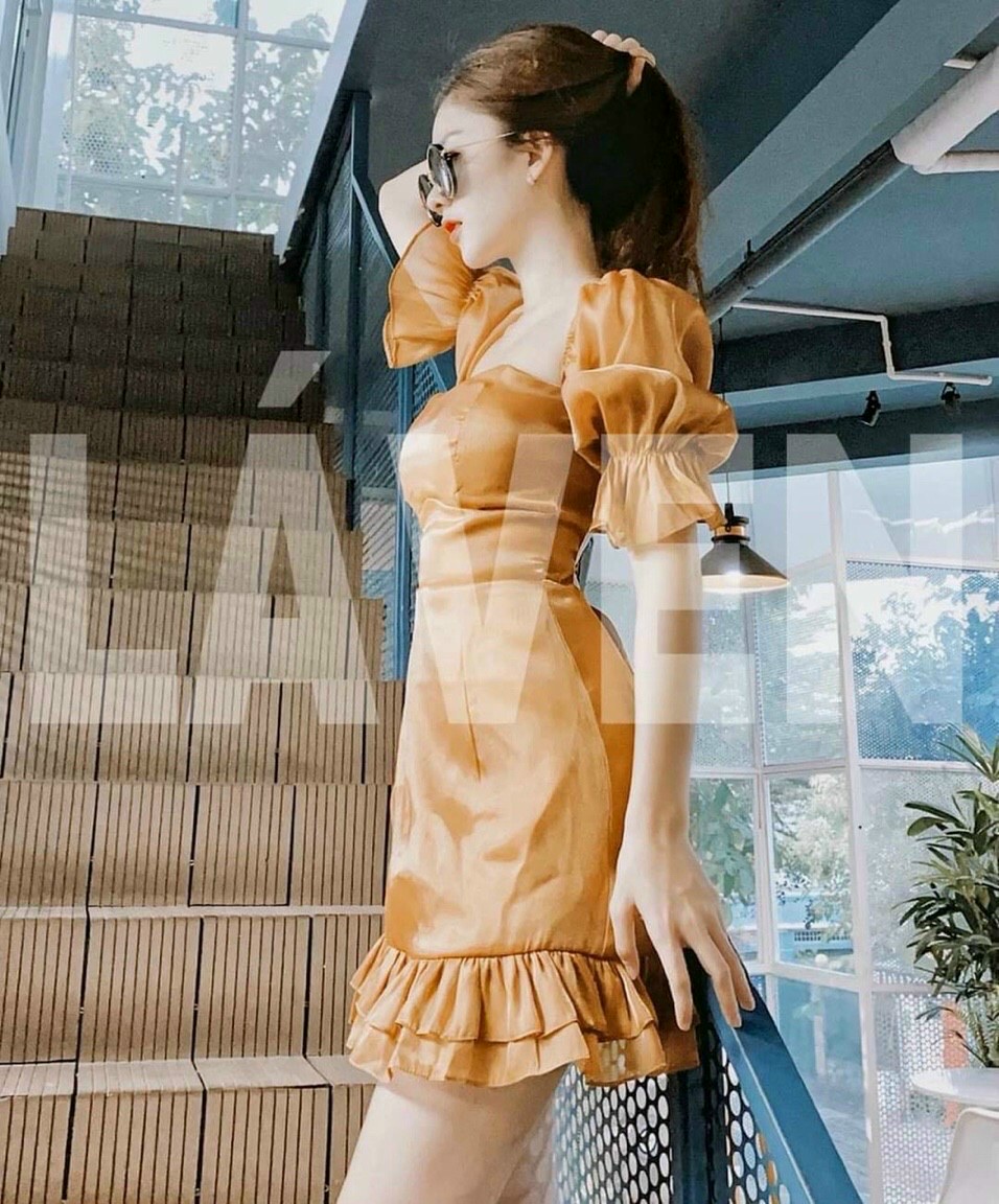 [HCM]ĐẦM HOT BamBoo Shop- ĐẦM TAY PHỒNG ĐAN LƯNG( CÓ MÚT) QCS