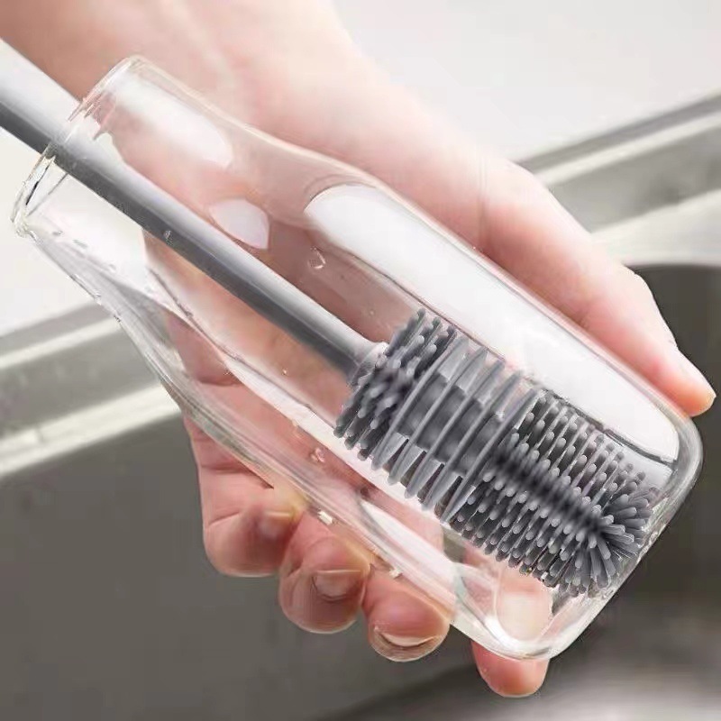 Cọ Rửa Ly Silicon, Cọ Rửa Bình Sữa Silion Cán Nhựa