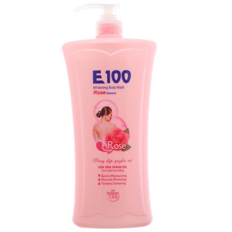 Sữa tắm trắng dưỡng da E100 tinh chất hoa hồng 1200ml