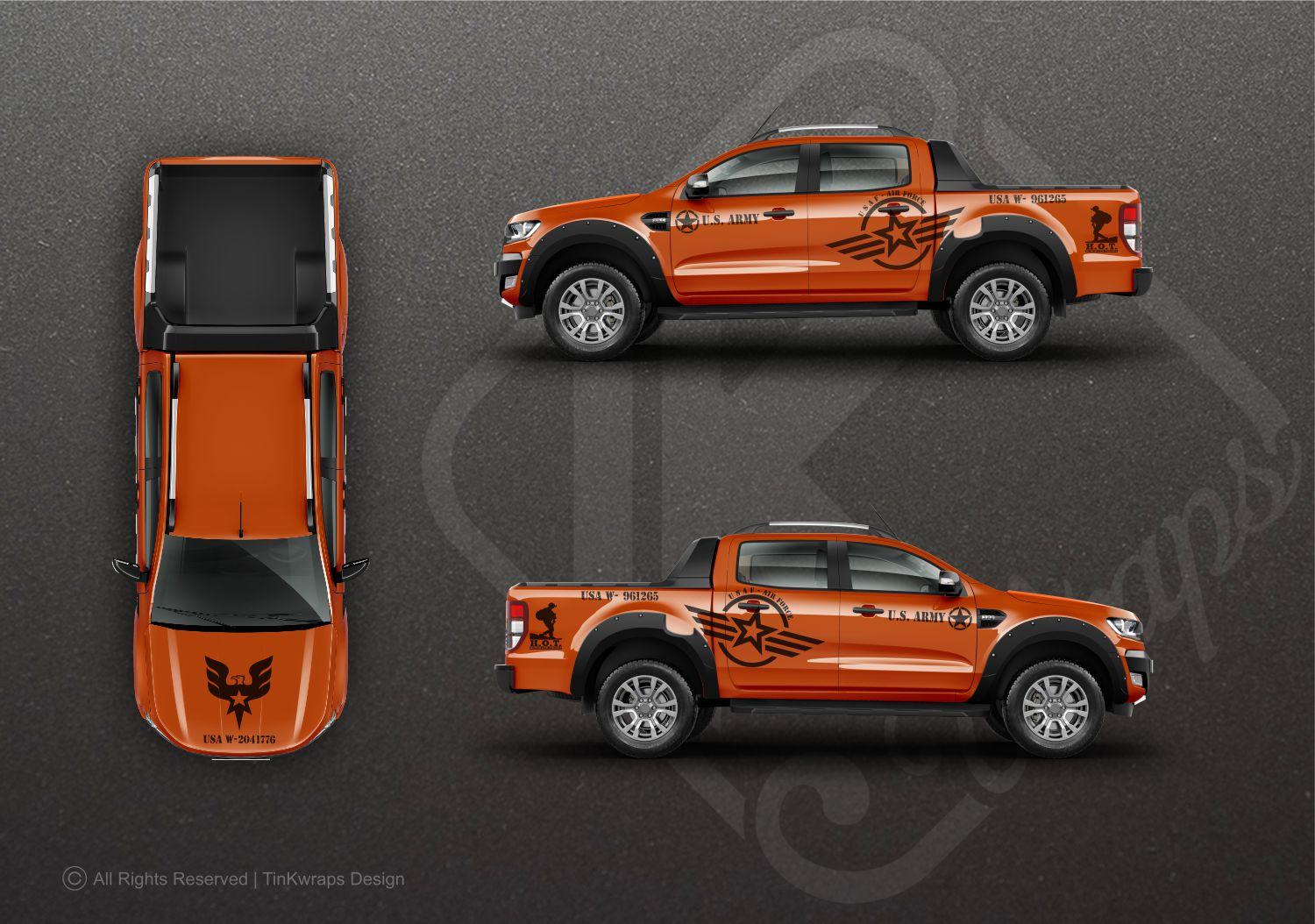 Decal dán sườn Ford Ranger Army Vinyl Cut