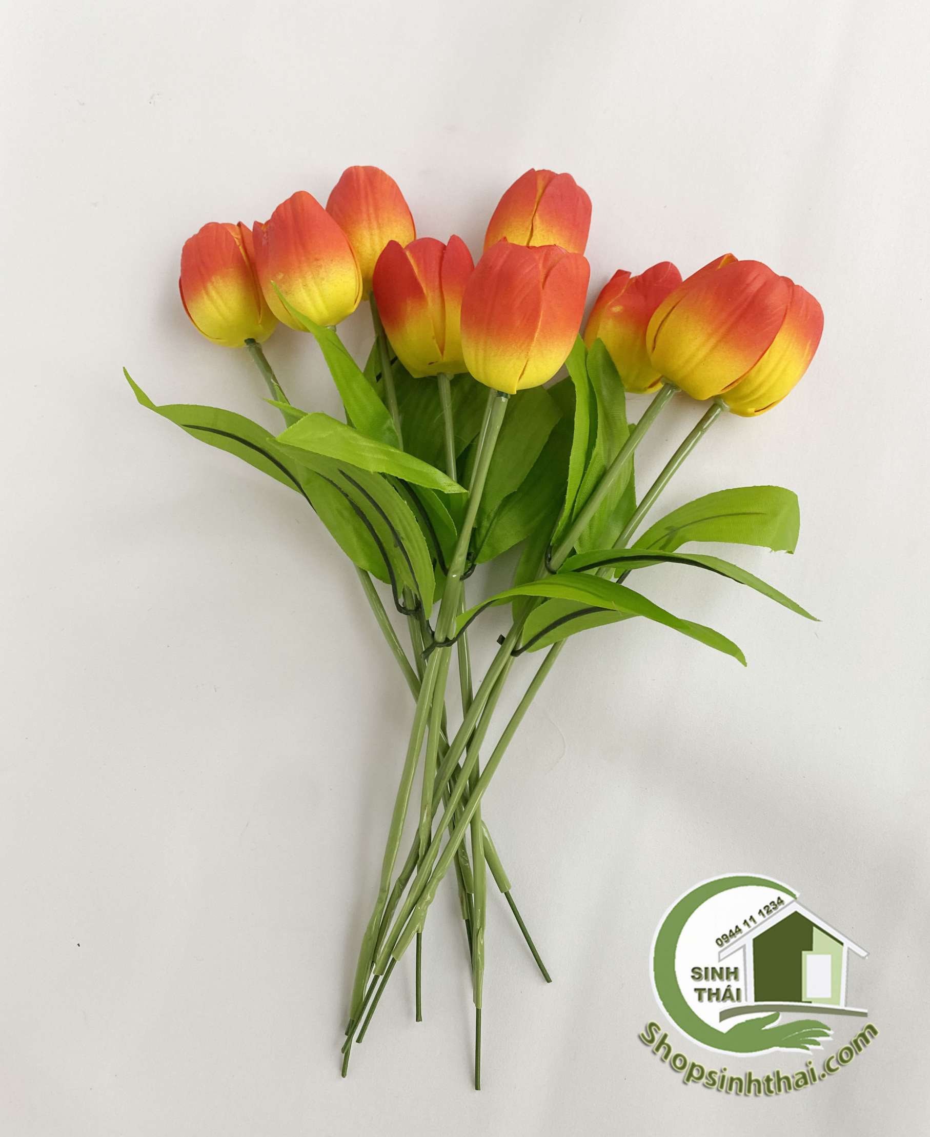 Cành hoa tulip màu cam - Hoa giả cao cấp