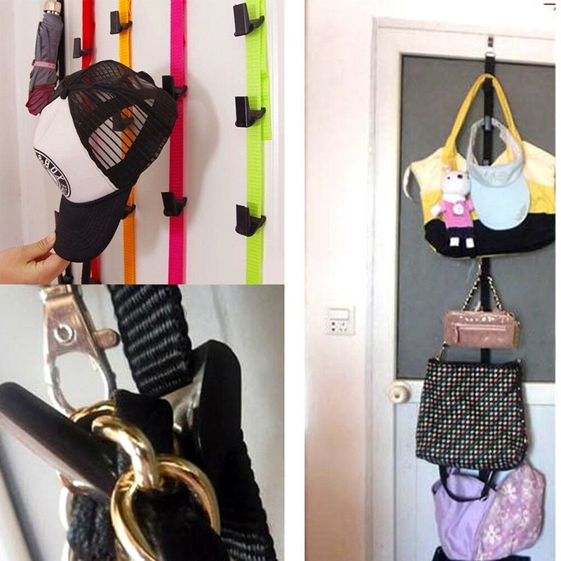 Adjustable Straps Hat Bag Coat Clothes Rack Organizer Storage Holders Hanger Over The Door Kitchen Cabinet Cupboard 2020 Popular
