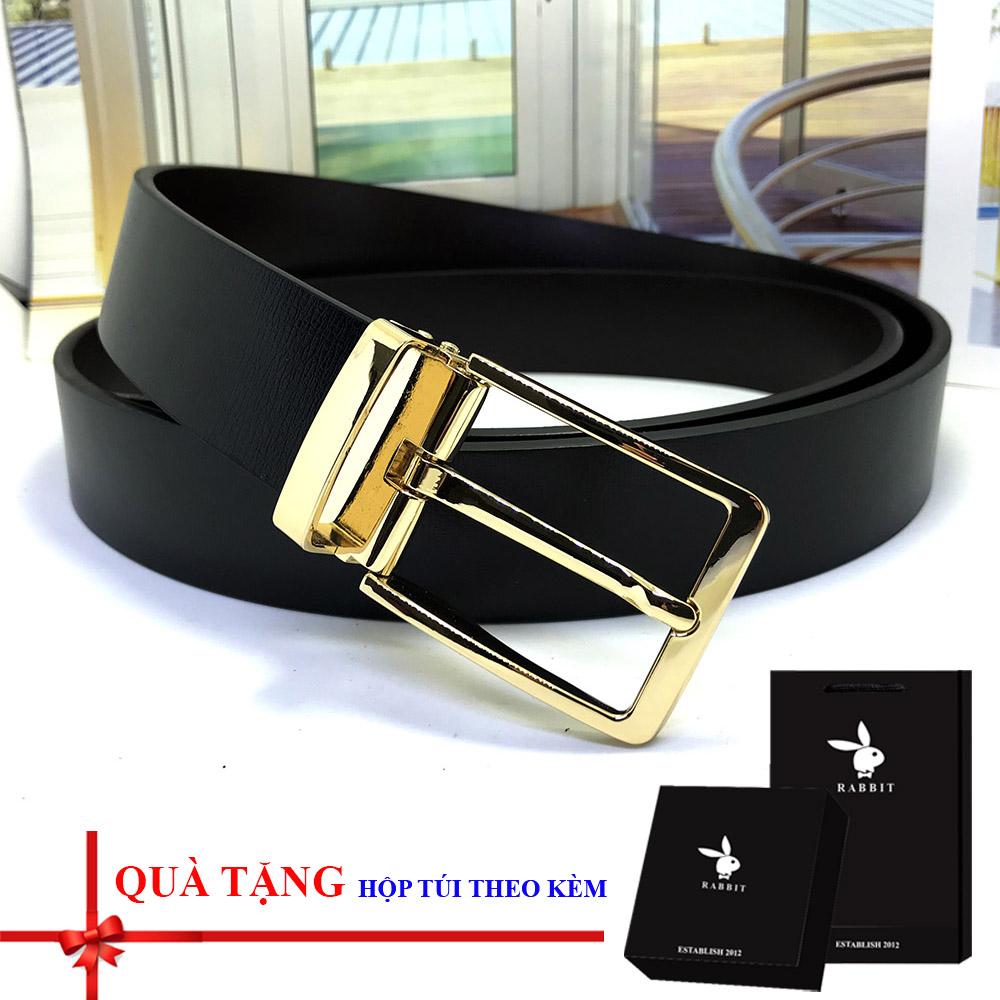 Thắt lưng/ dây nịt nam đục lỗ có hộp đựng + túi tặng kèm làm quà tặng