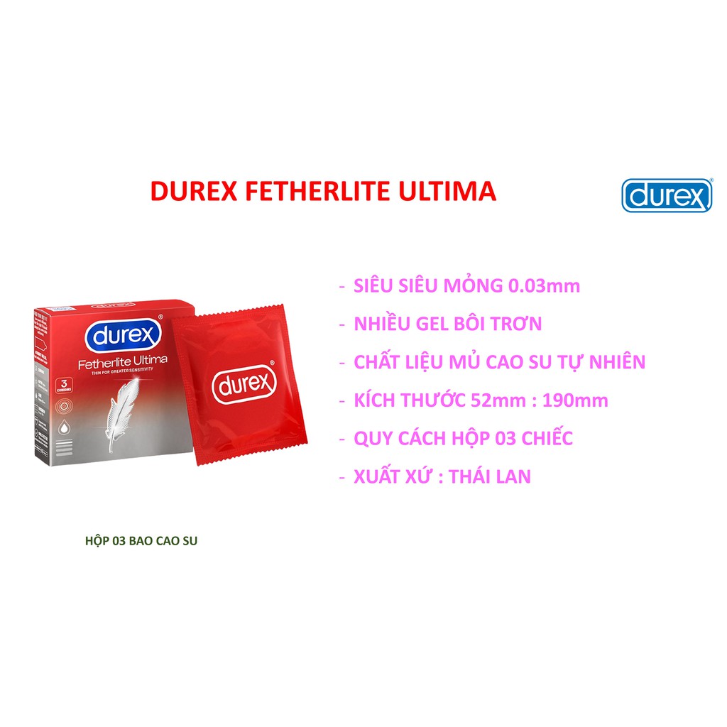 Bao Cao Su Durex Fetherlite Hộp 12 Cái