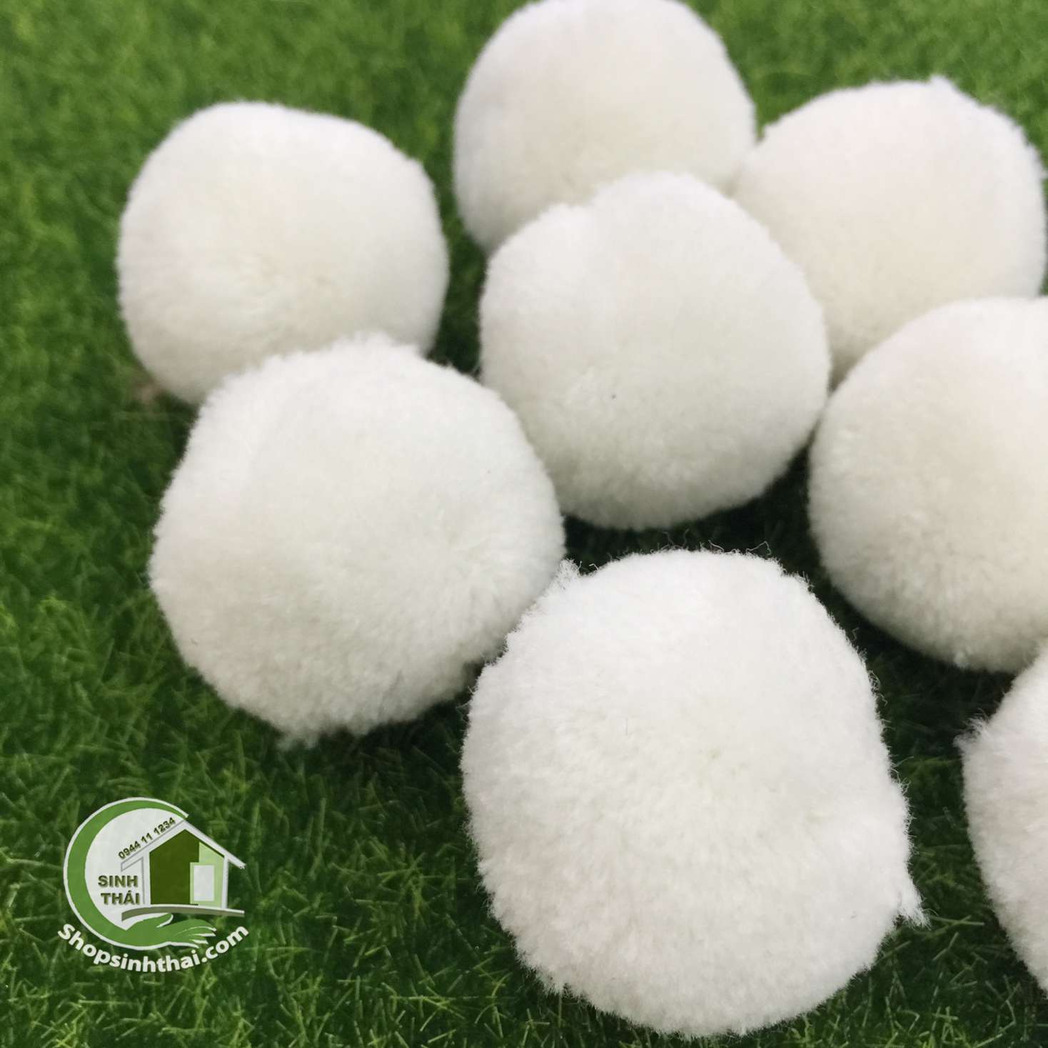 [HCM]Ba Cục Bông Len Tròn 3cm - Màu Trắng