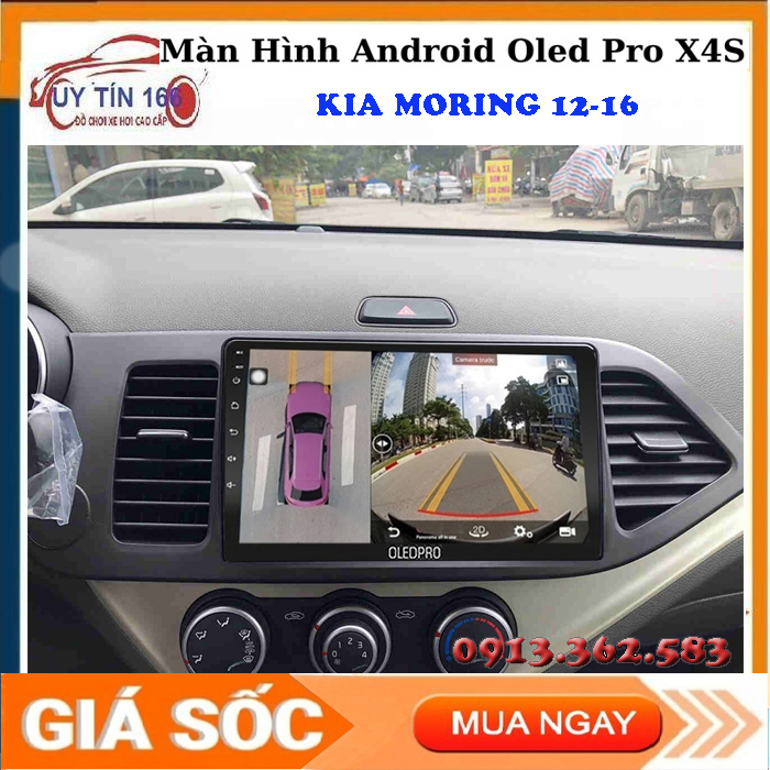 Bộ màn hình oledpro x4s liền camera 360 cho xe kia morning - cam lùi ô tô, cửa hàng đồ chơi xe hơi, lap man hinh cho xe oto, camera hanh trinh 360