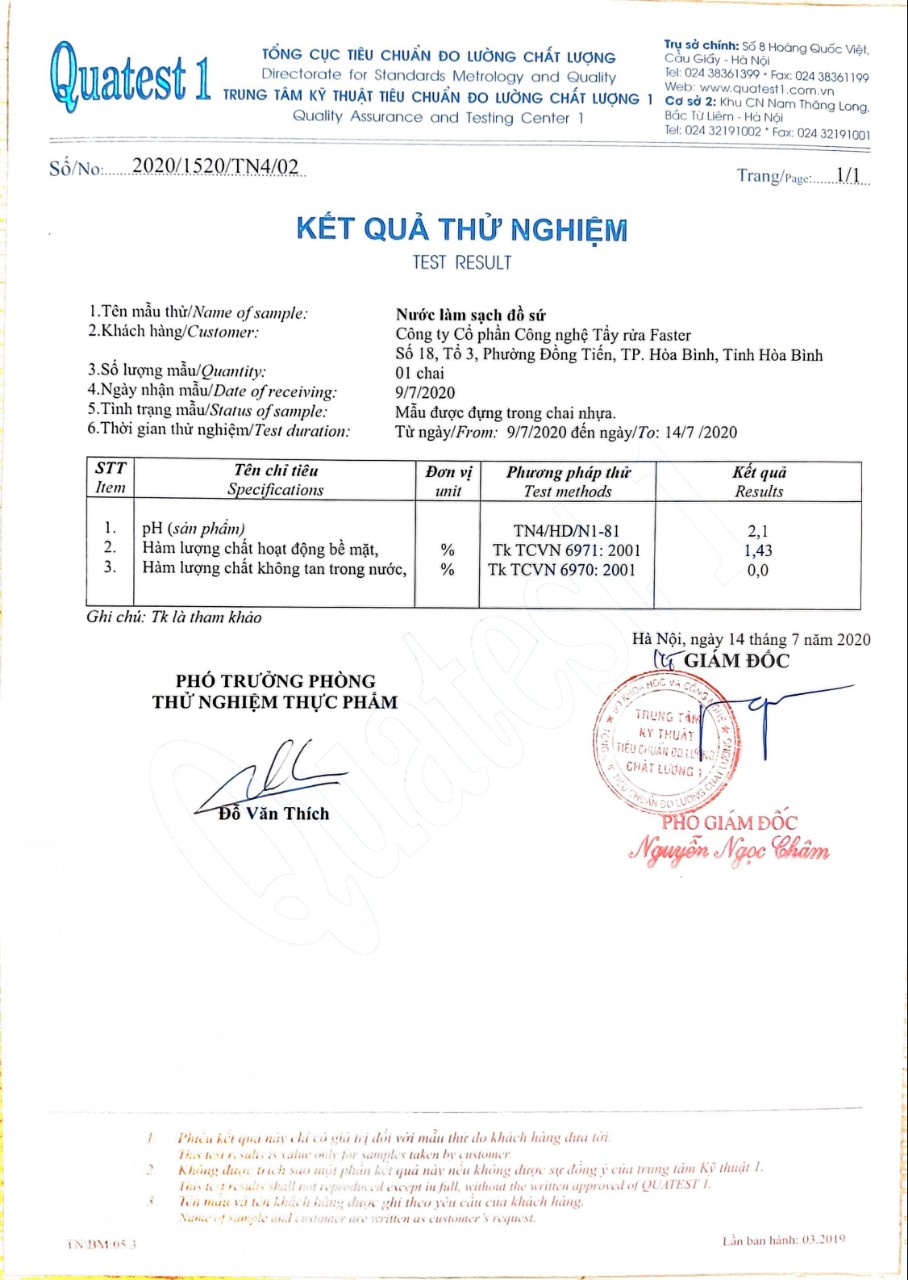 [HCM]FASTER CERA - LÀM SẠCH BỀ MẶT SỨ