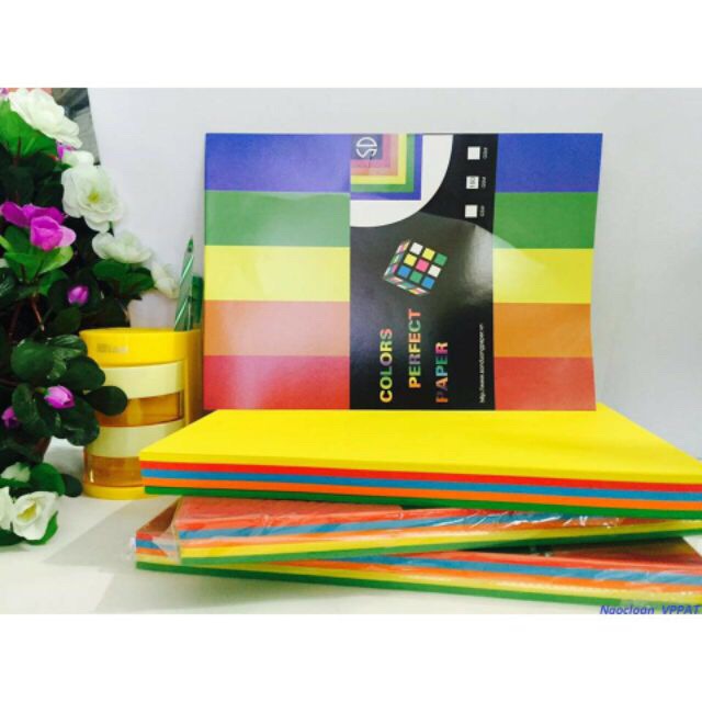 Giấy bìa màu A4  (100 tờ/ xấp) [SỐC]