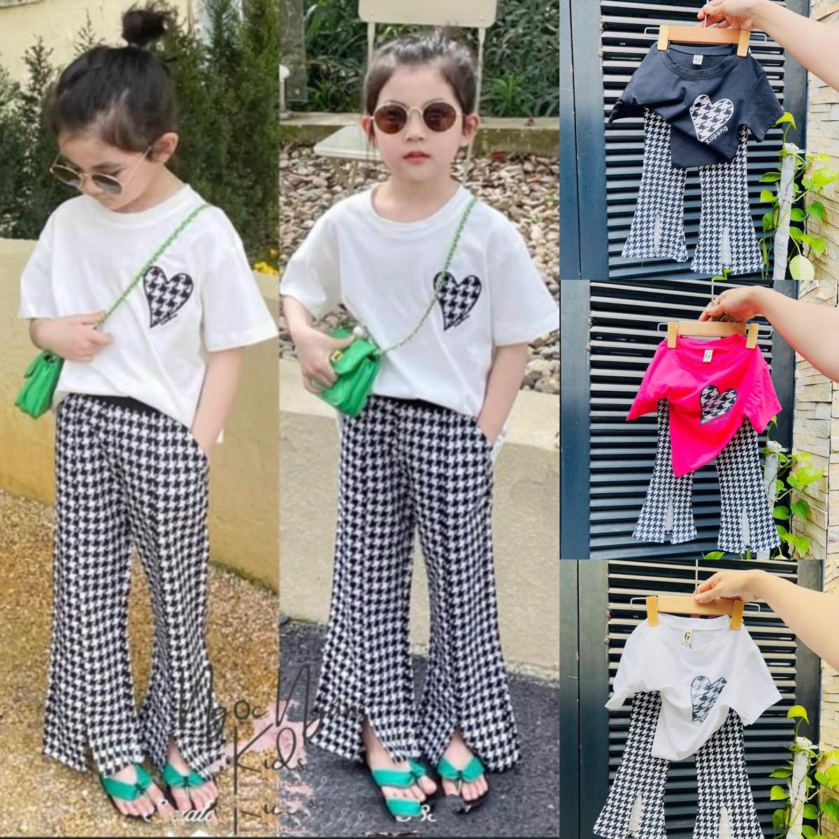 (Size 8Kg đến 26Kg)Set áo thun quần ống loe xẻ tà