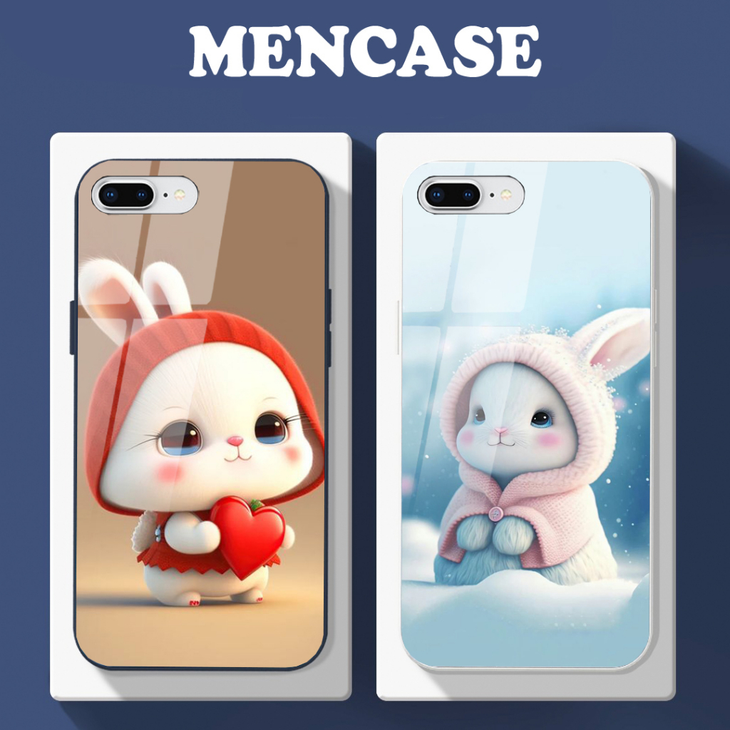 Ốp lưng IPHONE 7/8/7 PLUS/8 PLUS mặt kính in hình gấu dễ thương