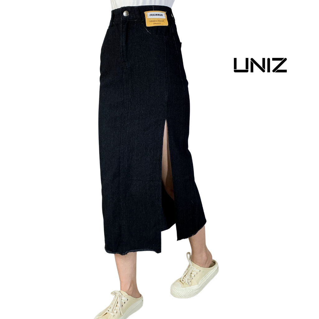 chân váy jean xẻ UNIZ
