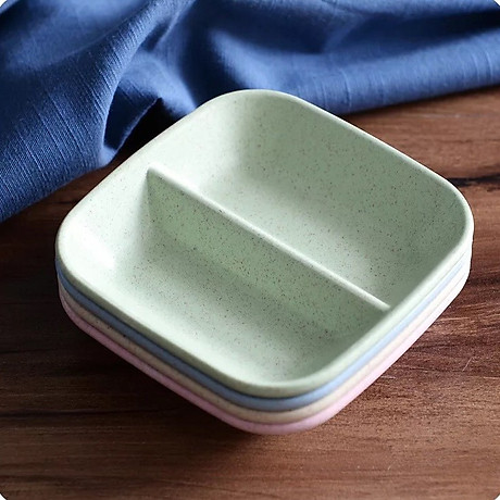 Đĩa đựng gia vị 2 ngăn bằng lúa mạch (đựng gia vị, nước chấm)