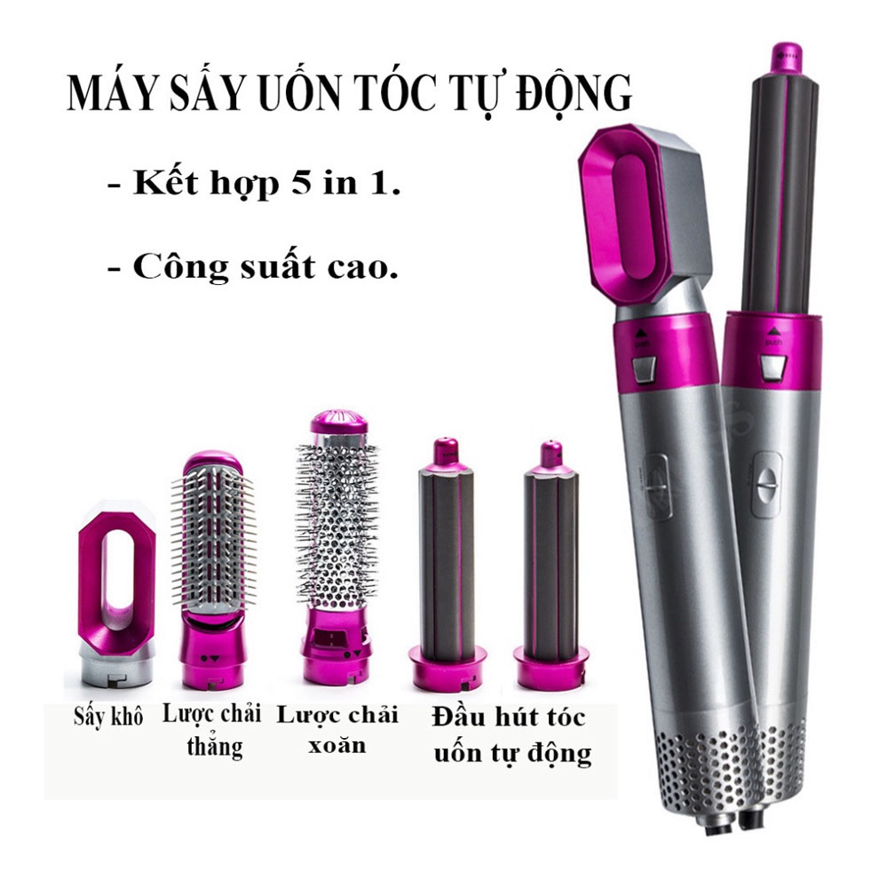 Máy sấy tóc 5 trong 1 uốn xoăn phồng sấy - Máy sấy uốn tóc tạo kiểu đa năng mini 3 mức nhiệt hàn quốc hàng bảo hành 6 tháng