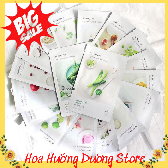 Combo mặt nạ inisfree nội địa cao cấp mặt nạ giấy dưỡng trắng giảm mụn se khít lõ chân lông cho làn da mịn màng