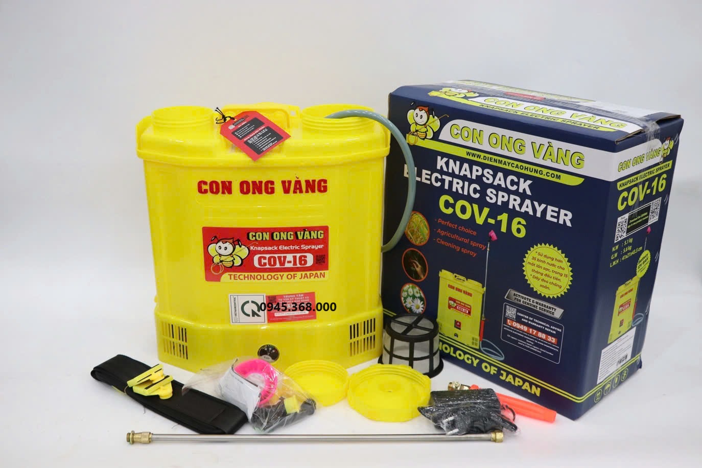 [HCM] Bình Xịt Điện Con Ong Vàng COV 16D