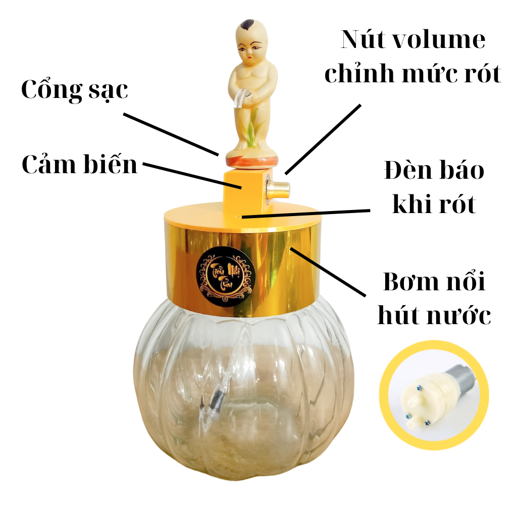 Rót Ruou Tự Động Cảm Ứng Thủy Tinh 1,9 Lít