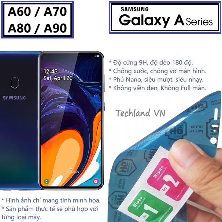 Cường Lực Phủ Nano Samsung A60 / A70 / A70s / A80 / A90 4G / 5G - Trong Suốt, Không Full Màn, Không Viền Đen