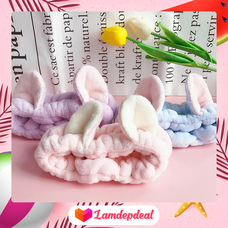 ♥ Lamdepdeal - Băng đô rửa mặt - trang điểm hình tai mèo dễ thương Hàn Quốc - Dụng cụ trang điểm