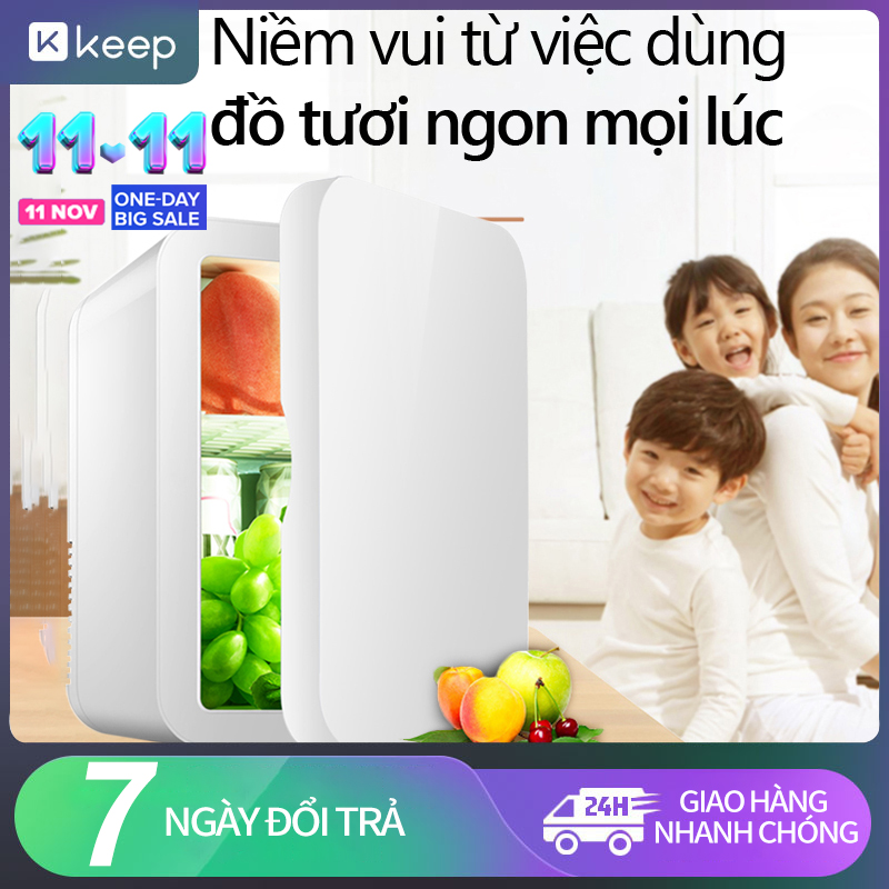 [HCM]Tủ lạnh mini 8L dùng trên xe oto hoặc gia đình vừa làm lạnh vừa làm ấm được