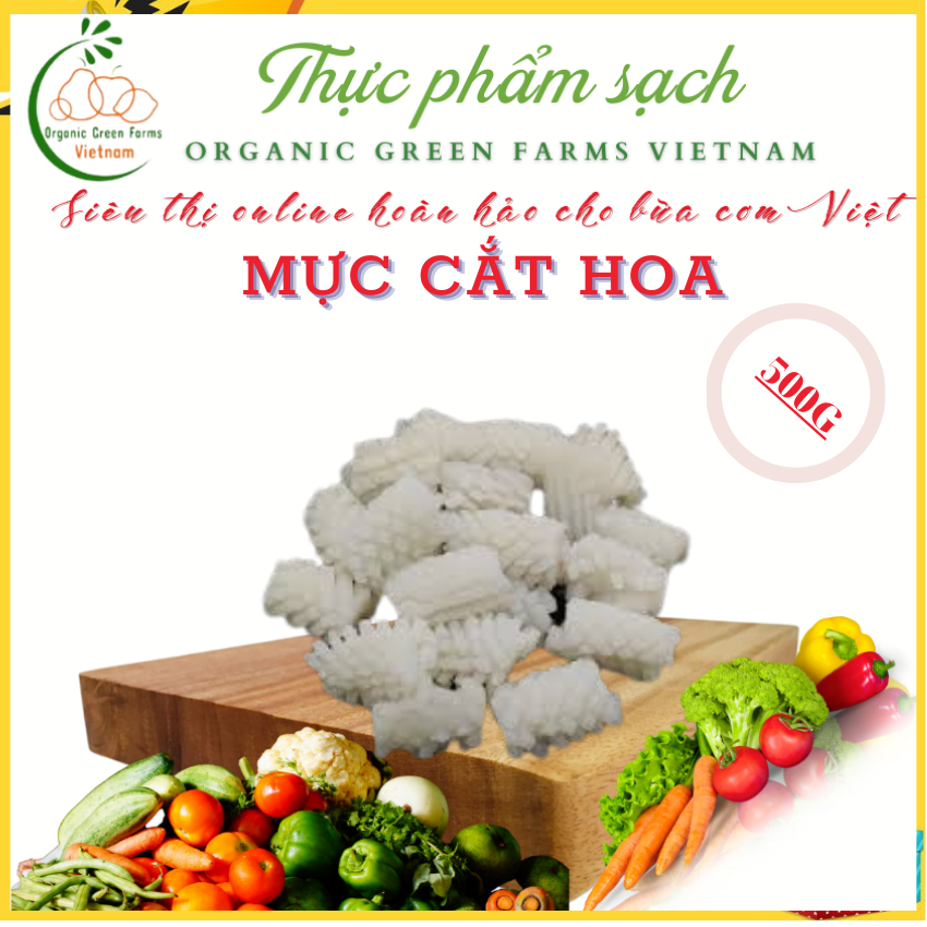 HCM - MỰC CẮT HOA - 500 GR GIAO NHANH 4H HCM Thích hợp chiên, xào, lẩu,...
