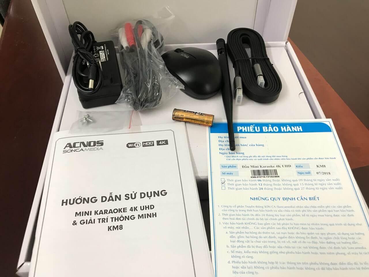 [HCM]Đầu karaoke Wifi Youtube Acnos KM8 (Kèm HDD 160G)