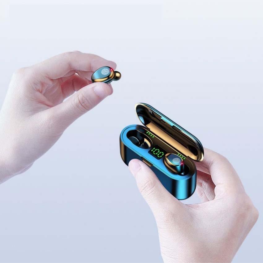 Tai nghe Bluetooth F9 Bản MỚI HAFA Bluetooth Sạc dự phòng 2000 mAh cảm ứng Chống thấm nước