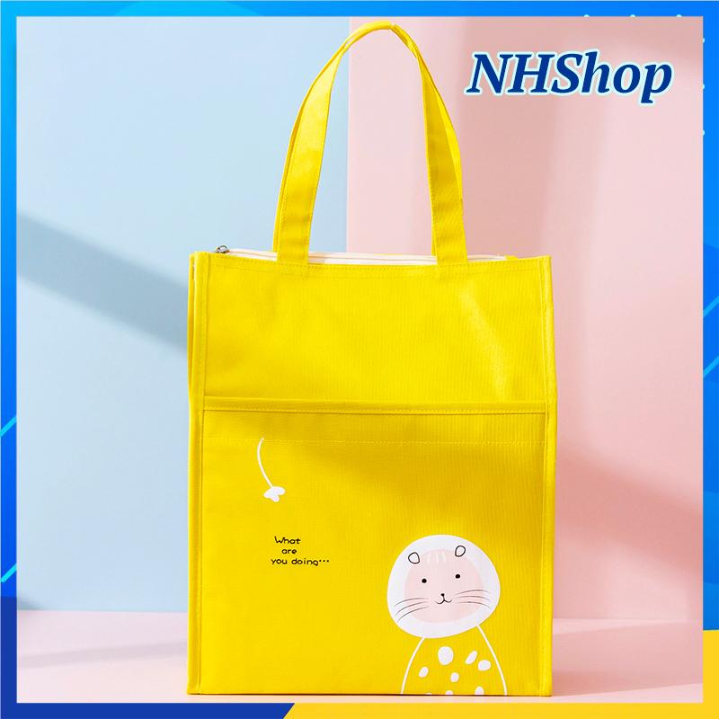 [HCM]Túi Tote Anime style Hàn CAO CẤP - Có túi lưới đựng nước tiện lợi - NHShop