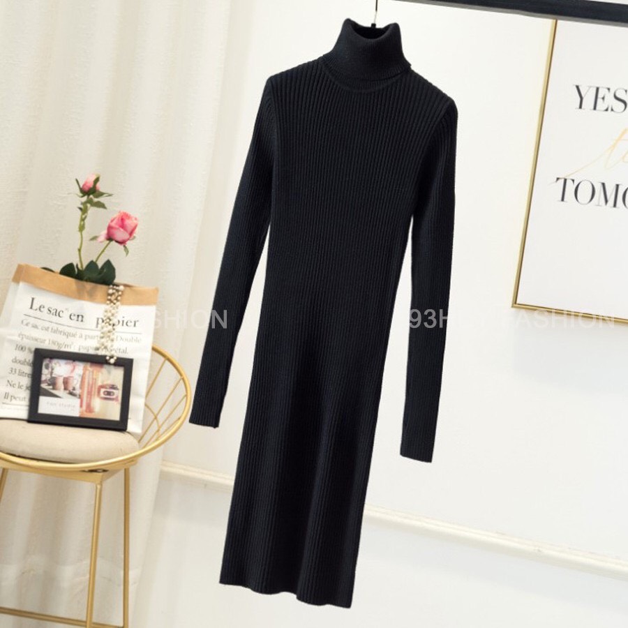(Ảnh thật) Váy len body tôn dáng mẫu quốc dân