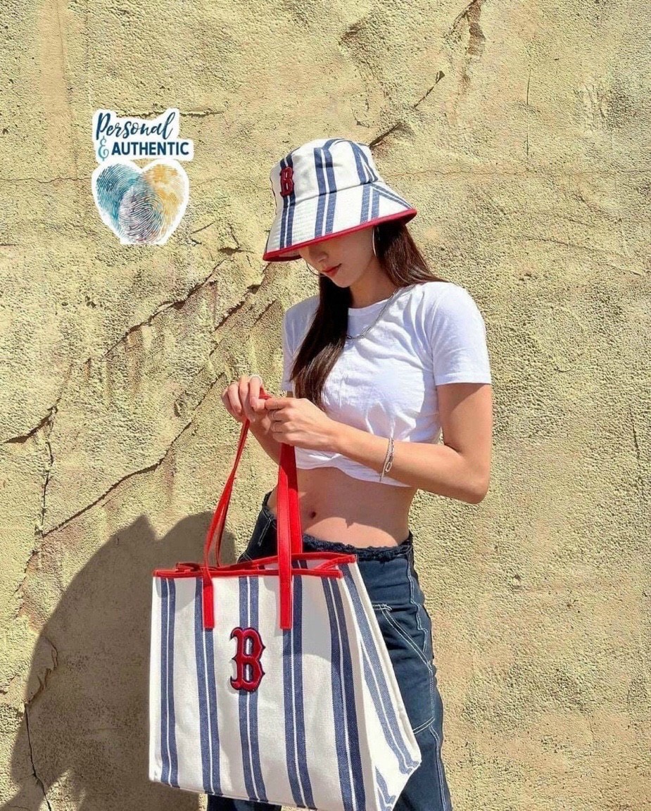 Túi tote sọc MLB canvas cao cấp (chuẩn hãng)