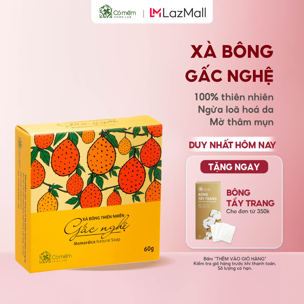 Xà Bông Rửa Mặt Cỏ Mềm Gấc nghệ/Tràm trà 90g